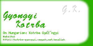 gyongyi kotrba business card